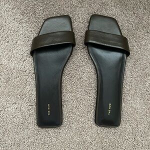 The Row Leather Flat Slides